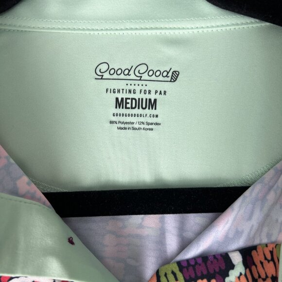 Good Good Polo Shirt Mens Medium Multicolor Golf Performance Stretch Tee - Picture 2 of 7